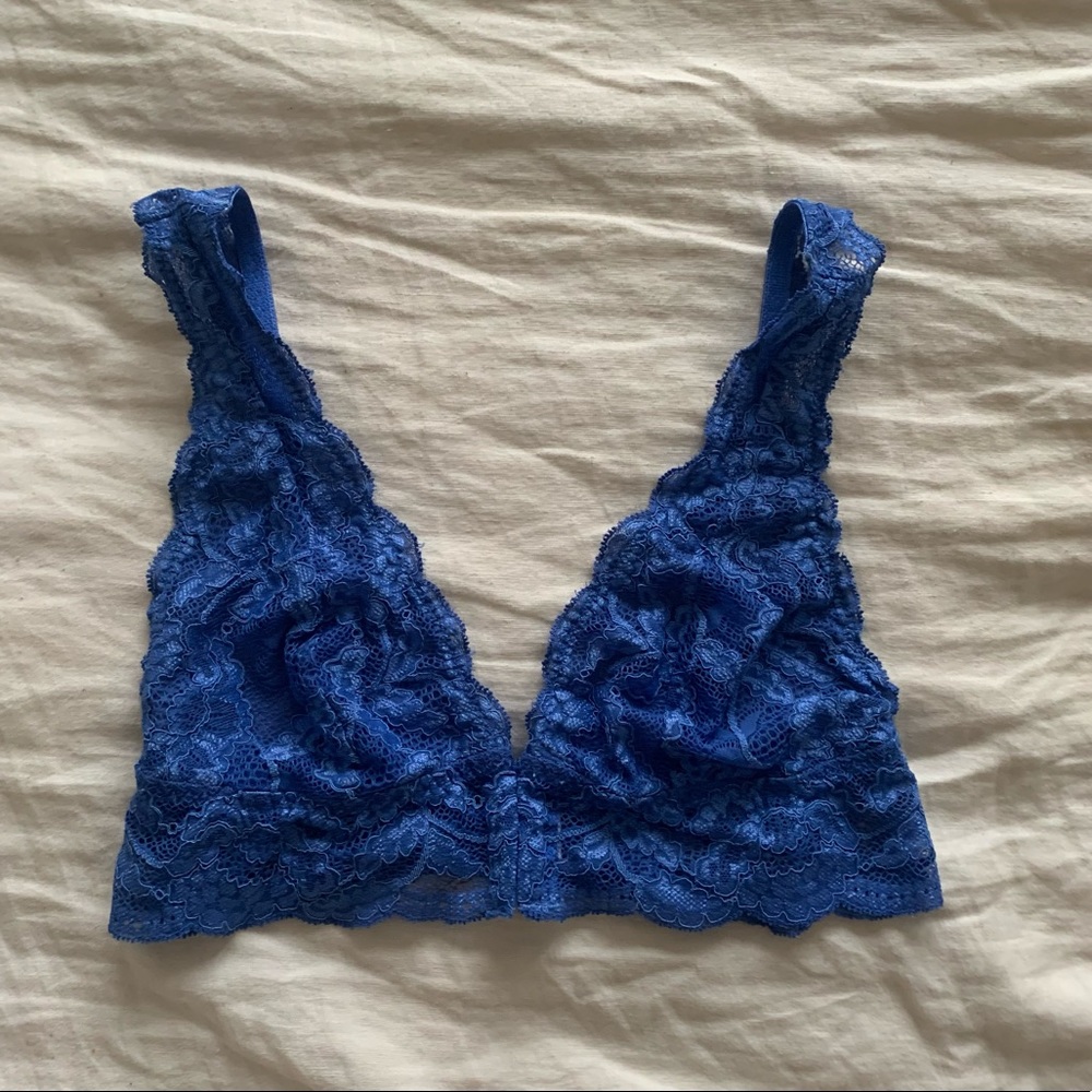 Blue lace bralette